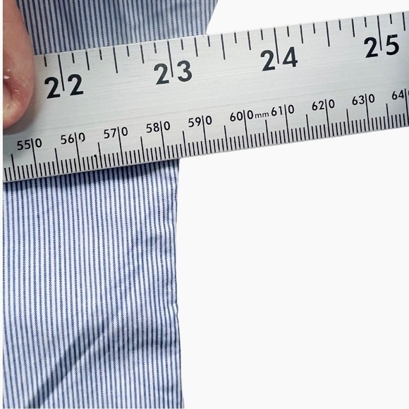 Scotch & Soda Blue Striped‎ Button Up Long Fit Shirt - Picture 12 of 13